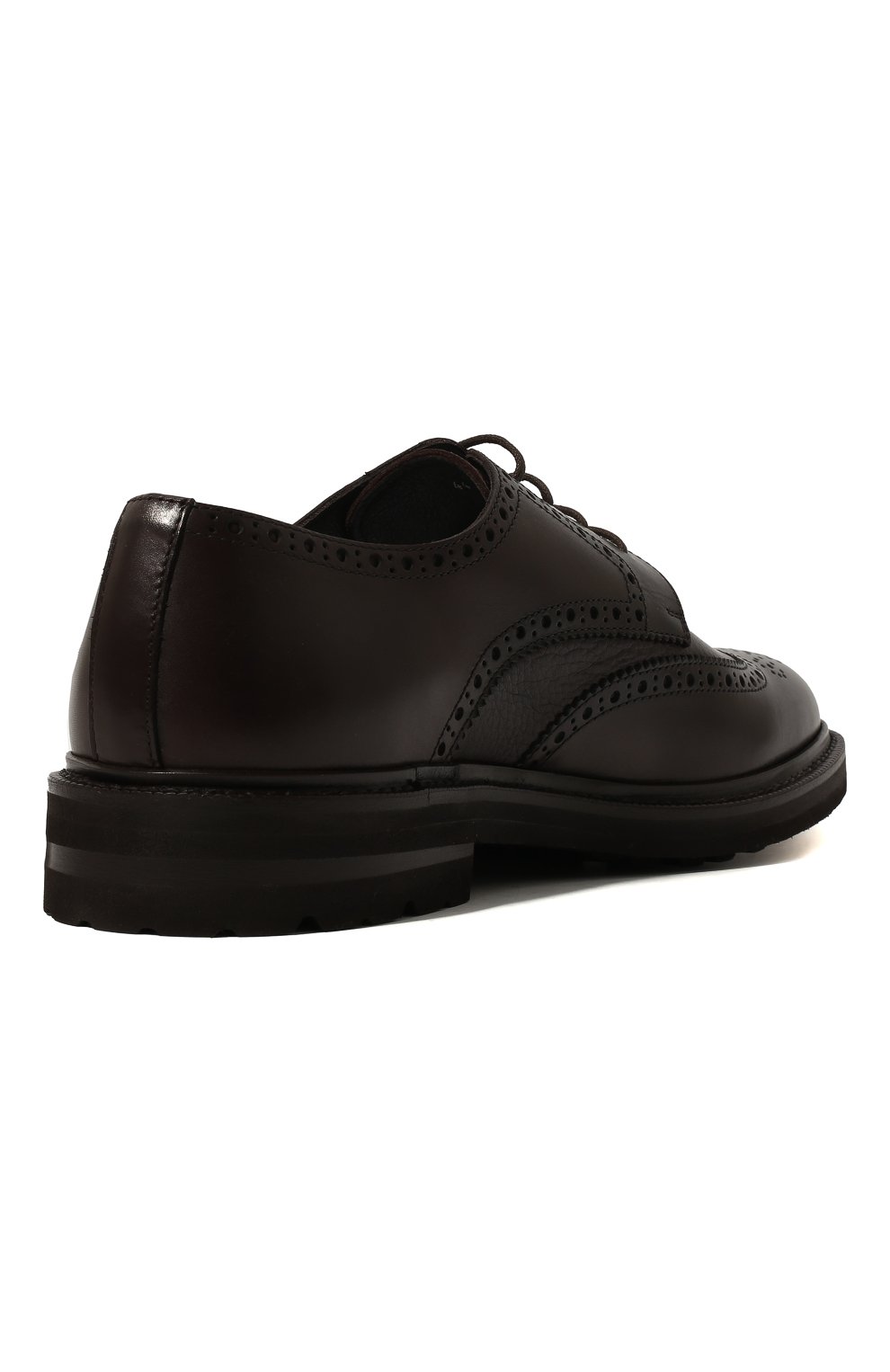 Мужские кожаные дерби H`D`S`N BARACCO темно-коричневого цвета, арт. 82216.BV.0* | Фото 5 (Материал внешний: Кожа; Мужское Кросс-КТ: Броги-обувь; Материал внутренний: Натуральная кожа; Стили: Классический)