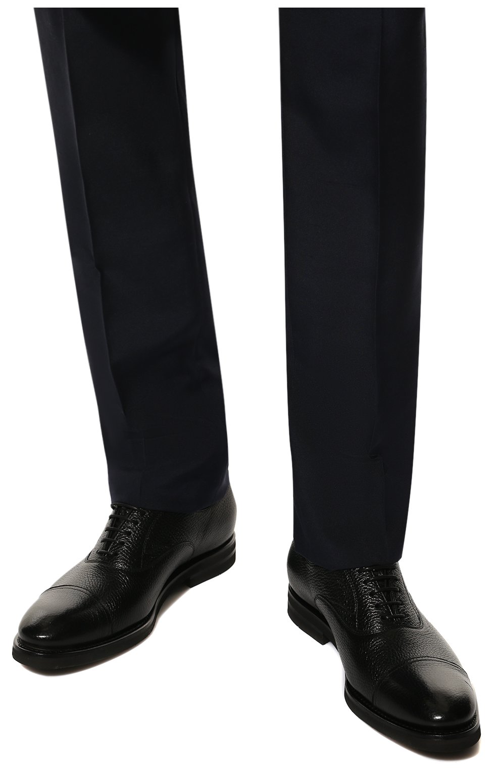Мужские кожаные оксфорды H`D`S`N BARACCO черного цвета, арт. 82302.C.1* | Фото 3 (Материал внешний: Кожа; Материал внутренний: Натуральная кожа; Стили: Классический)
