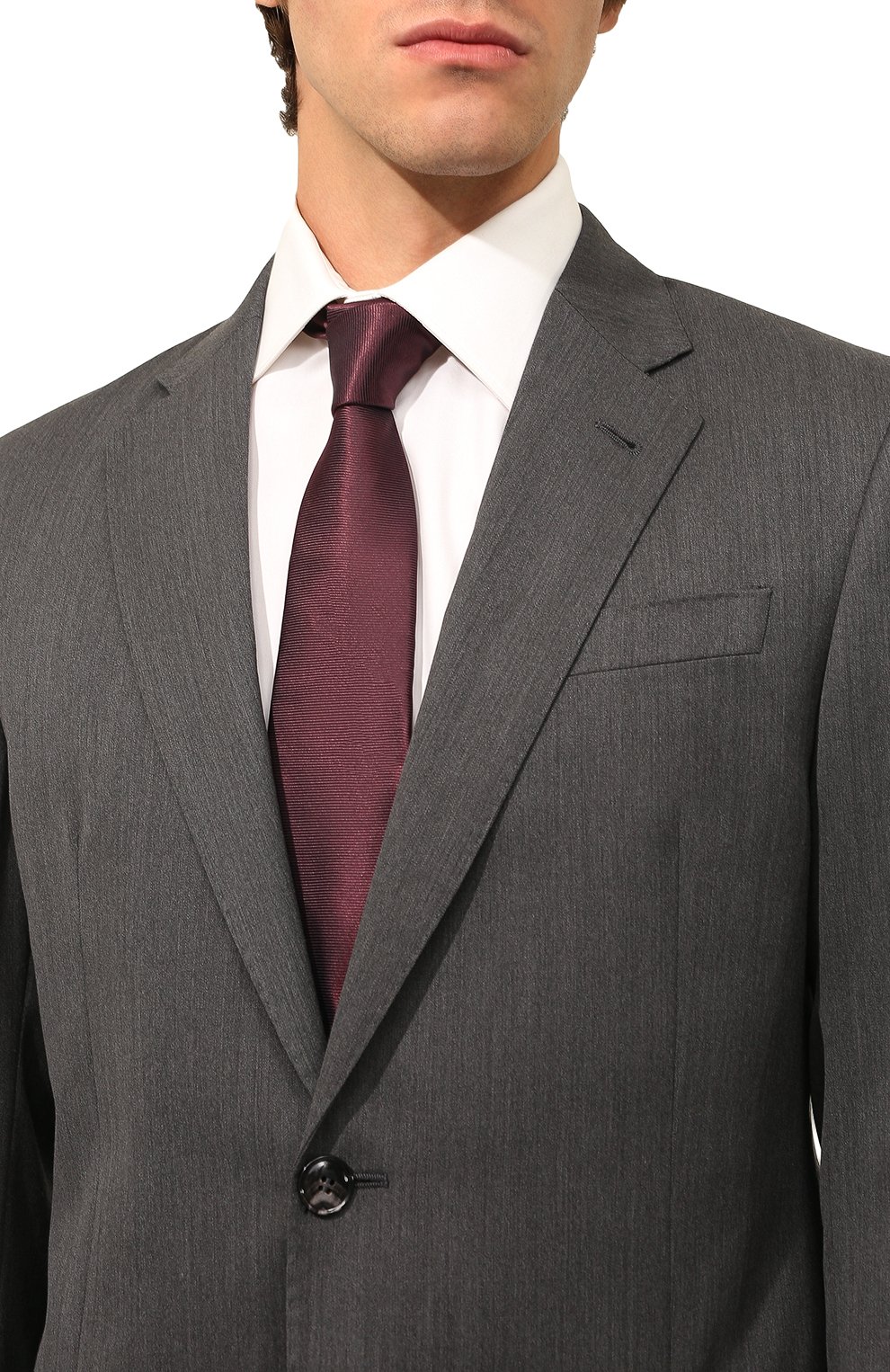 Мужской шелковый галстук CANALI бордового цвета, арт. 18/HJ03497 | Фото 2 (Материал: Текстиль, Шелк; Принт: Без принта)