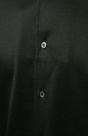 Мужская хлопковая рубашка CANALI хаки цвета, арт. L756/GN02310 | Фото 5 (Манжеты: На пуговицах; Рукава: Длинные; Воротник: Акула; Случай: Повседневный; Длина (для топов): Стандартные; Материал внешний: Хлопок; Принт: Однотонные; Стили: Кэжуэл)