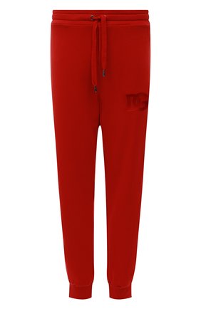 Мужские хлопковые джоггеры DOLCE & GABBANA красного цвета, арт. GWT1AZ/G7C8H | Фото 1 (Длина (брюки, джинсы): Стандартные; Материал внешний: Хлопок; Стили: Спорт-шик; Силуэт М (брюки): Джоггеры)