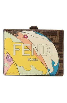 Женский футляр для кредитных карт FENDI коричневого цвета, арт. 8M0452 AK5Z | Фото 1 (Материал: Текстиль, Пластик)