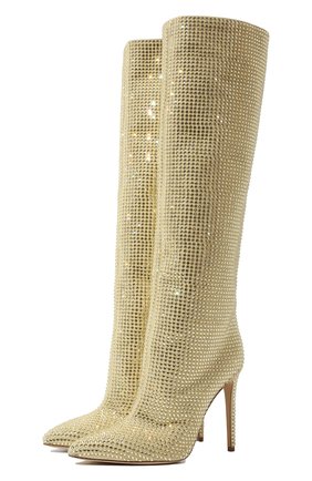 Женские кожаные сапоги holly stiletto PARIS TEXAS золотого цвета, арт. PX517-XSACH | Фото 1 (Материал внутренний: Натуральная кожа; Материал внешний: Кожа)