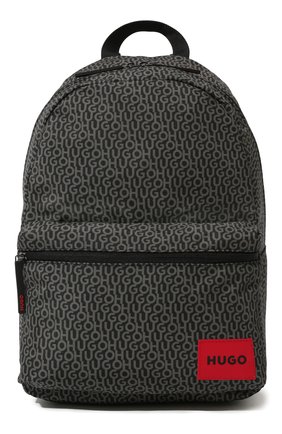 Мужской текстильный рюкзак HUGO черного цвета, арт. 50475036 | Фото 1 (Ремень/цепочка: На ремешке; Размер: large; Стили: Кэжуэл)