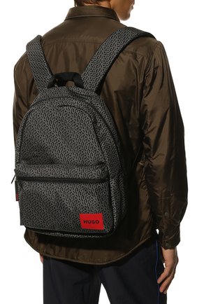 Мужской текстильный рюкзак HUGO черного цвета, арт. 50475036 | Фото 2 (Ремень/цепочка: На ремешке; Размер: large; Стили: Кэжуэл)