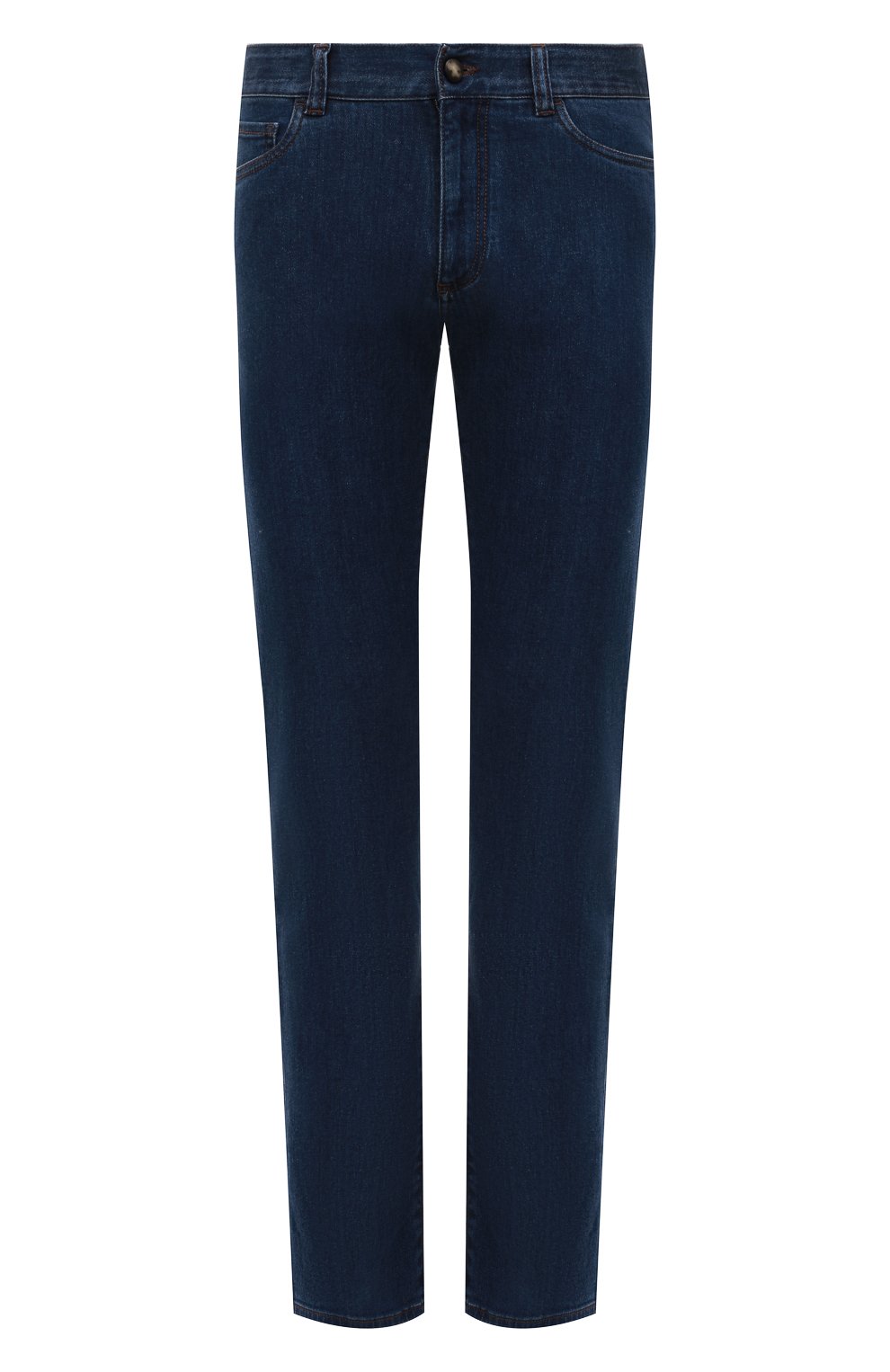 Мужские джинсы CANALI темно-синего цвета, арт. 91700/PX01028 | Фото 1 (Силуэт М (брюки): Прямые; Кросс-КТ: Деним; Длина (брюки, джинсы): Стандартные; Материал внешний: Хлопок, Деним; Стили: Кэжуэл)
