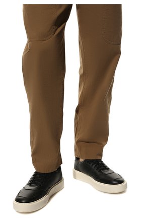 Мужские кожаные кеды H`D`S`N BARACCO черного цвета, арт. PERSE0.1* | Фото 3 (Материал внешний: Кожа; Материал внутренний: Натуральная кожа; Стили: Классический; Материал утеплителя: Без утеплителя)