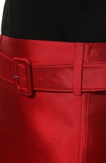 Женская юбка из шелка и шерсти PRADA красного цвета, арт. P108UH-BH7-F0011-221 | Фото 5 (Материал внешний: Шерсть, Шелк; Стили: Гламурный; Длина Ж (юбки, платья, шорты): Мини; Женское Кросс-КТ: Юбка-одежда)