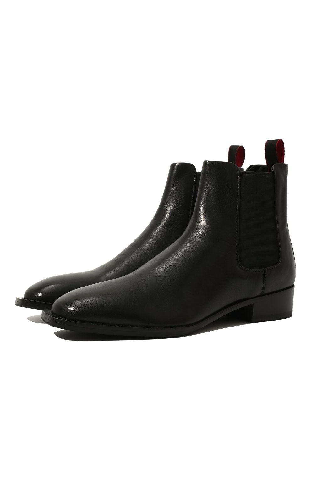 Мужские кожаные челси HUGO черного цвета, арт. 50474702 | Фото 1 (Материал внешний: Кожа; Материал утеплителя: Без утеплителя; Мужское Кросс-КТ: Челси-обувь)