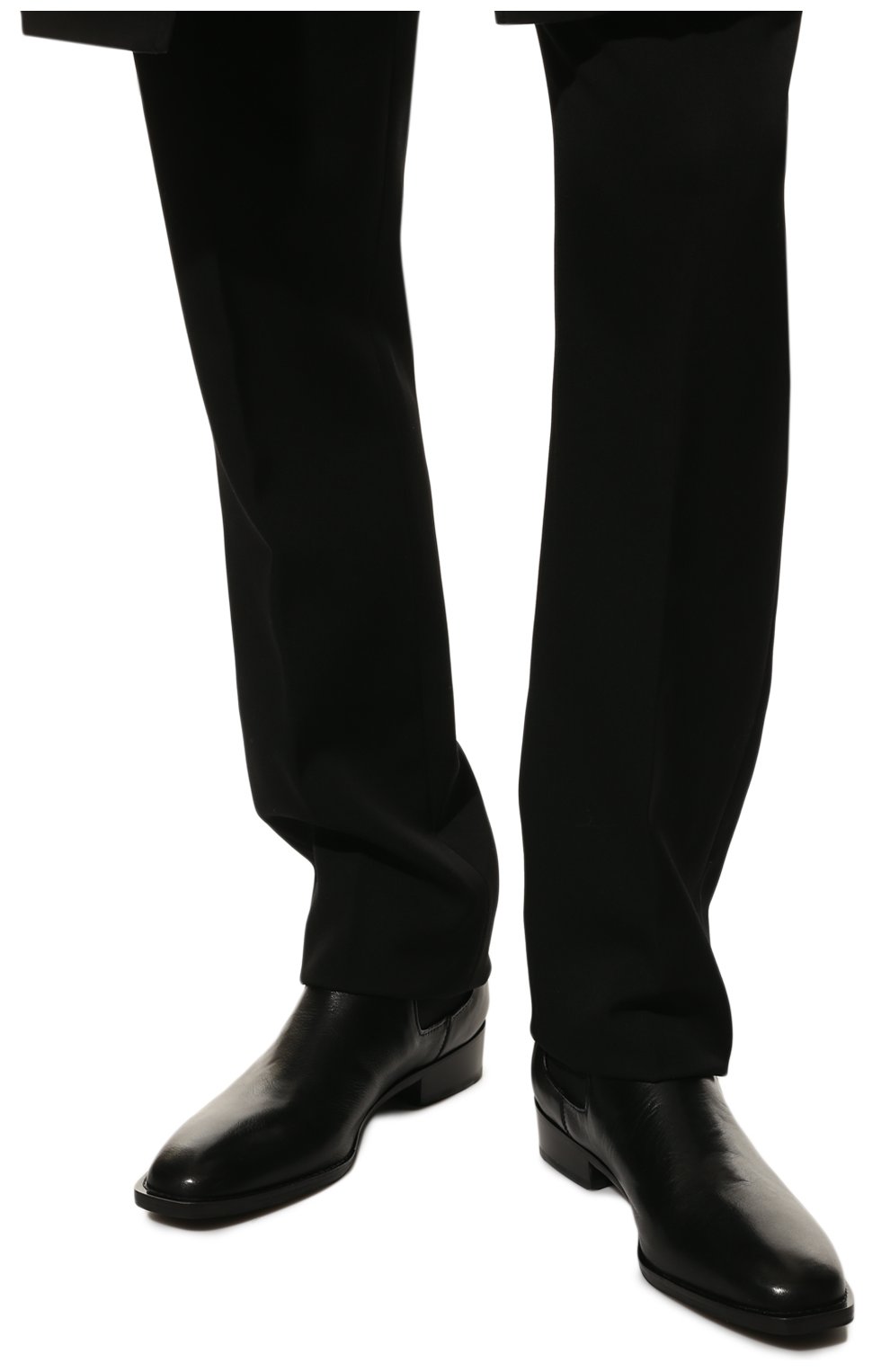 Мужские кожаные челси HUGO черного цвета, арт. 50474702 | Фото 3 (Материал внешний: Кожа; Материал утеплителя: Без утеплителя; Мужское Кросс-КТ: Челси-обувь)