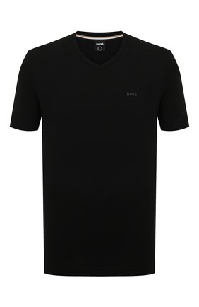 Мужская хлопковая футболка BOSS черного цвета, арт. 50468348 | Фото 1 (Материал внешний: Хлопок; Рукава: Короткие; Длина (для топов): Стандартные; Принт: Без принта; Стили: Кэжуэл)
