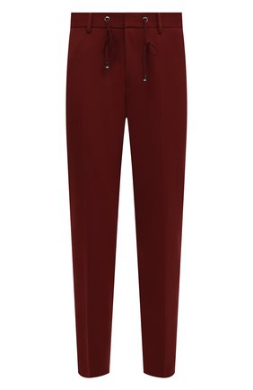 Мужские брюки BOSS бордового цвета, арт. 50473680 | Фото 1 (Материал внешний: Синтетический материал, Вискоза; Длина (брюки, джинсы): Стандартные; Случай: Повседневный; Силуэт М (брюки): Чиносы; Стили: Кэжуэл)