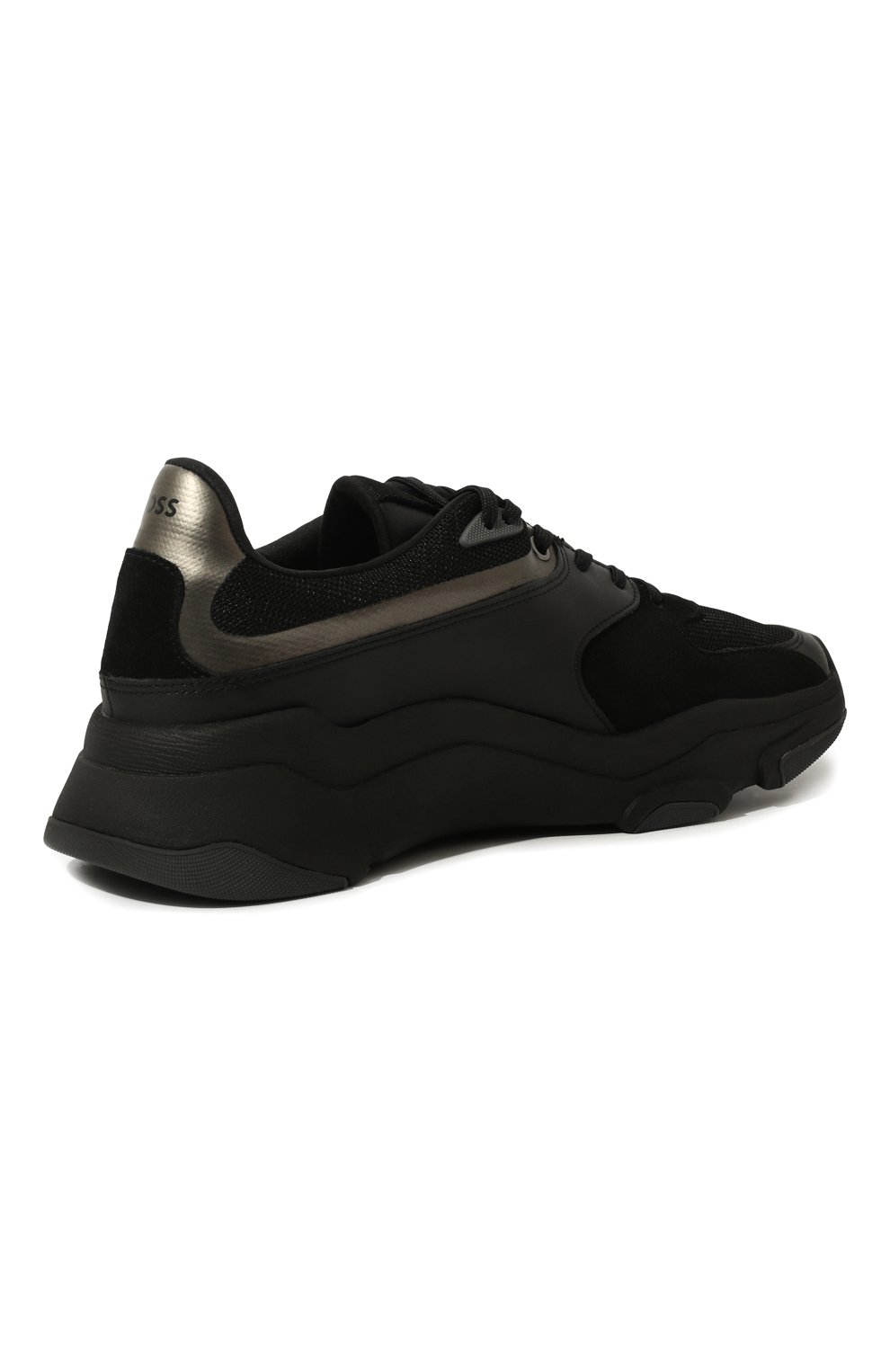 Мужские комбинированные кроссовки BOSS черного цвета, арт. 50475450 | Фото 5 (Материал внешний: Экокожа, Текстиль, Резина; Стили: Классический; Материал утеплителя: Без утеплителя)