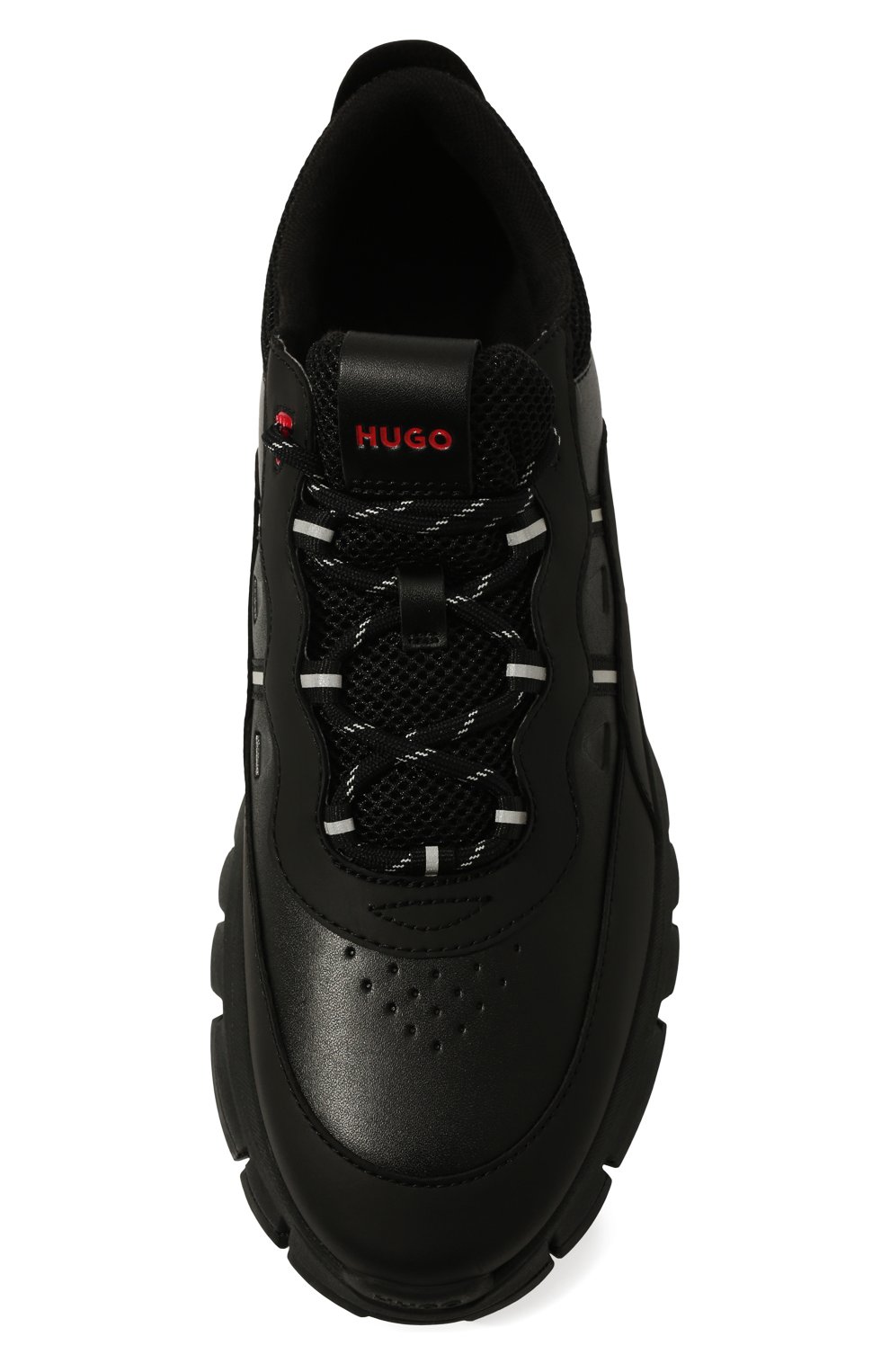 Мужские кроссовки HUGO черного цвета, арт. 50474837 | Фото 6 (Материал внешний: Экокожа; Стили: Классический; Материал утеплителя: Без утеплителя; Материал внутренний: Текстиль)