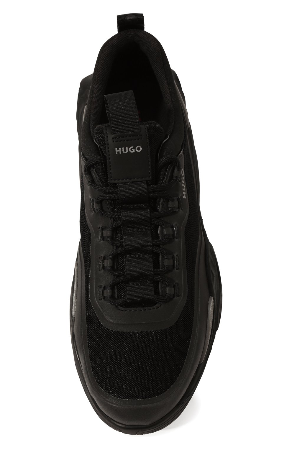 Мужские кроссовки HUGO черного цвета, арт. 50474300 | Фото 6 (Материал внешний: Текстиль; Стили: Классический; Материал утеплителя: Без утеплителя)
