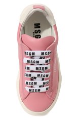 Детские кожаные кеды MSGM KIDS розового цвета, арт. 70561 VAR.3/28-35 | Фото 4 (Девочки Кросс-КТ: Обувь-низкие; Материал внутренний: Натуральная кожа)