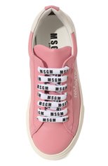 Детские кожаные кеды MSGM KIDS розового цвета, арт. 70561 VAR.3/36-41 | Фото 4 (Материал внешний: Кожа; Девочки Кросс-КТ: Обувь-низкие; Материал внутренний: Натуральная кожа)