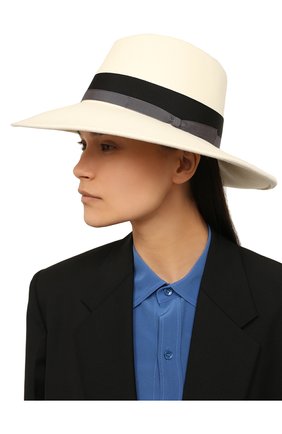 Женская шляпа GIORGIO ARMANI молочного цвета, арт. 797344/2F506 | Фото 2 (Материал: Текстиль, Шерсть)