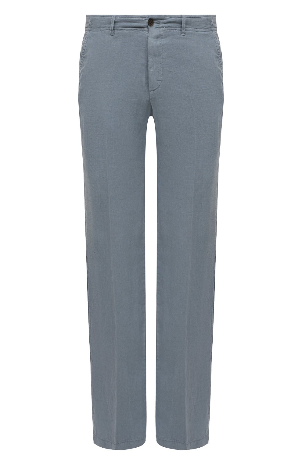 Мужские льняные брюки CORNELIANI голубого цвета, арт. 894EX5-2120154/00 | Фото 1 (Длина (брюки, джинсы): Стандартные; Случай: Повседневный; Материал внешний: Лен; Стили: Кэжуэл)