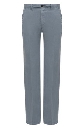 Мужские льняные брюки CORNELIANI голубого цвета, арт. 894EX5-2120154/00 | Фото 1 (Длина (брюки, джинсы): Стандартные; Случай: Повседневный; Материал внешний: Лен; Стили: Кэжуэл)