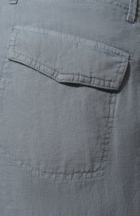 Мужские льняные брюки CORNELIANI голубого цвета, арт. 894EX5-2120154/00 | Фото 5 (Длина (брюки, джинсы): Стандартные; Случай: Повседневный; Материал внешний: Лен; Стили: Кэжуэл)