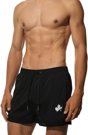 Мужские плавки-шорты DSQUARED2 черного цвета, арт. D7B8V4430 | Фото 2 (Материал внешний: Синтетический материал; Мужское Кросс-КТ: плавки-шорты)