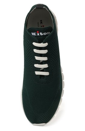 Мужские текстильные кроссовки KITON зеленого цвета, арт. USSFITBN00809 | Фото 6 (Материал внешний: Текстиль; Материал внутренний: Натуральная кожа; Стили: Классический; Материал утеплителя: Без утеплителя)