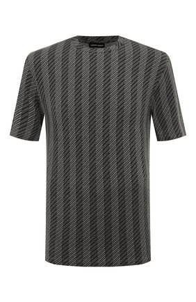 Мужская футболка GIORGIO ARMANI серого цвета, арт. 6LSM75/SJMPZ | Фото 1 (Принт: Без принта; Рукава: Короткие; Длина (для топов): Стандартные; Материал внешний: Вискоза; Стили: Кэжуэл)