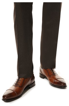 Мужские кожаные оксфорды BARRETT коричневого цвета, арт. 222U057.5/BETIS CREAM | Фото 3 (Материал внешний: Кожа; Материал внутренний: Натуральная кожа; Стили: Классический)