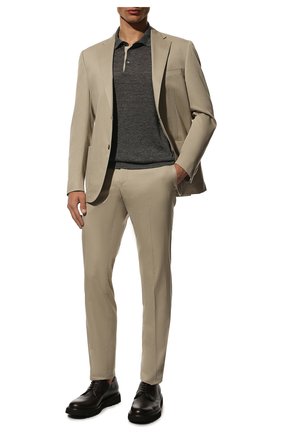 Мужские кожаные дерби BARRETT темно-коричневого цвета, арт. BASTIA-006.2/CERV0 ASP0RTABILE | Фото 2 (Материал внешний: Кожа; Материал внутренний: Натуральная кожа; Стили: Классический)