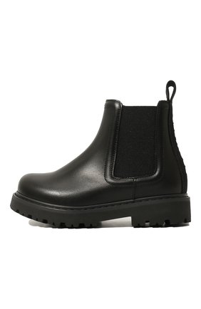 Детские кожаные ботинки DSQUARED2 черного цвета, арт. 68584 VAR.1/28-35 | Фото 2 (Материал внешний: Кожа; Материал внутренний: Натуральная кожа)