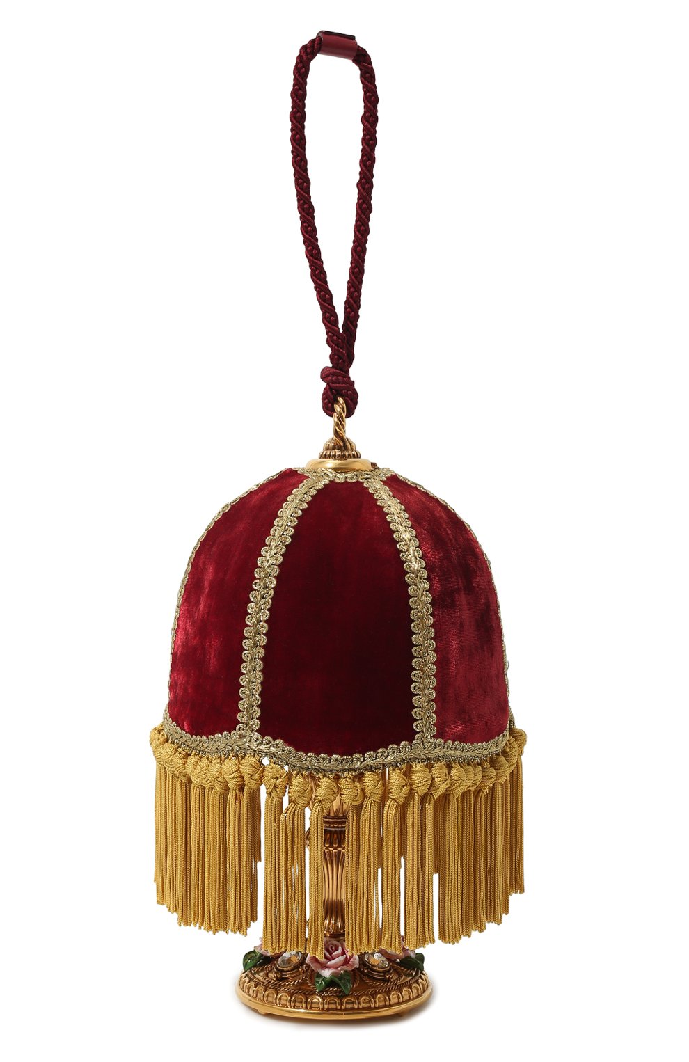 Женская сумка lampadario DOLCE & GABBANA бордового цвета, арт. BB6576/AS975 | Фото 1 (Женское Кросс-КТ: Вечерняя сумка; Сумки-технические: Сумки top-handle; Материал: Текстиль; Размер: small)
