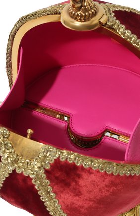Женская сумка lampadario DOLCE & GABBANA бордового цвета, арт. BB6576/AS975 | Фото 5 (Женское Кросс-КТ: Вечерняя сумка; Сумки-технические: Сумки top-handle; Материал: Текстиль; Размер: small)