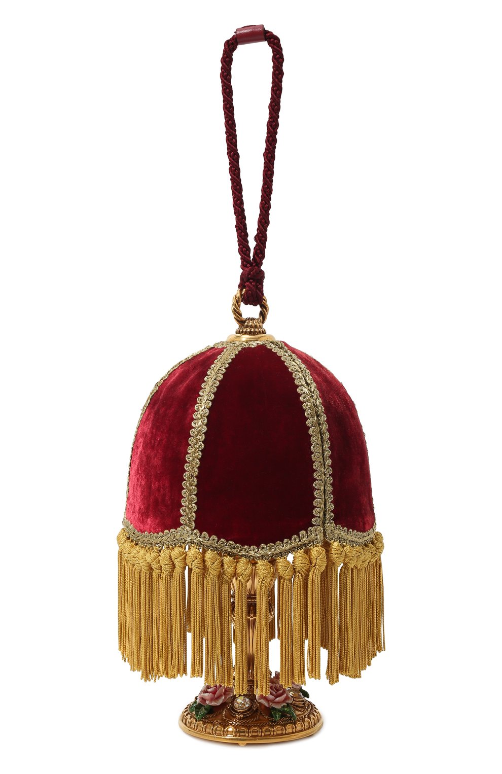 Женская сумка lampadario DOLCE & GABBANA бордового цвета, арт. BB6576/AS975 | Фото 6 (Женское Кросс-КТ: Вечерняя сумка; Сумки-технические: Сумки top-handle; Материал: Текстиль; Размер: small)