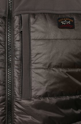Мужской утепленный жилет PAUL&SHARK серого цвета, арт. 12312108/HDZ | Фото 5 (Кросс-КТ: Куртка; Материал внешний: Синтетический материал; Материал подклада: Синтетический материал; Длина (верхняя одежда): Короткие; Стили: Кэжуэл)