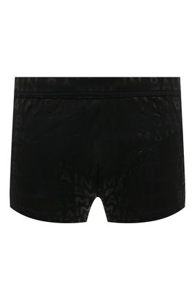 Мужские плавки-шорты BALMAIN черного цвета, арт. BWB410360 | Фото 1 (Материал внешний: Синтетический материал; Мужское Кросс-КТ: плавки-шорты)