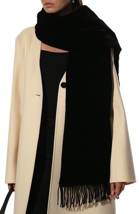 Женская шаль из кашемира и шерсти GIORGIO ARMANI черного цвета, арт. 795207/2F110 | Фото 2 (Материал: Кашемир, Шерсть, Текстиль)