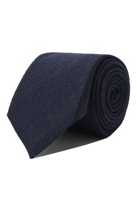 Мужской галстук из шерсти и шелка VAN LAACK темно-синего цвета, арт. LER0Y/K04001 | Фото 1 (Материал: Шелк, Шерсть, Текстиль; Принт: Без принта)