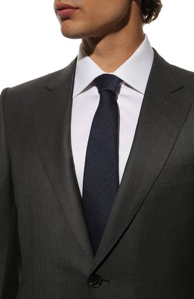 Мужской галстук из шерсти и шелка VAN LAACK темно-синего цвета, арт. LER0Y/K04001 | Фото 2 (Материал: Шелк, Шерсть, Текстиль; Принт: Без принта)