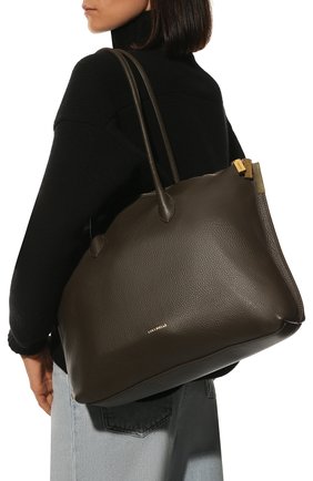 Женская сумка estelle medium COCCINELLE хаки цвета, арт. E1 M3A 11 01 01 | Фото 2 (Материал: Натуральная кожа; Размер: medium; Сумки-технические: Сумки top-handle)
