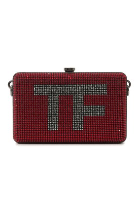 Женский клатч evening box TOM FORD красного цвета, арт. L1128R-G01 | Фото 1 (Размер: mini; Ремень/цепочка: На ремешке; Материал: Натуральная кожа)