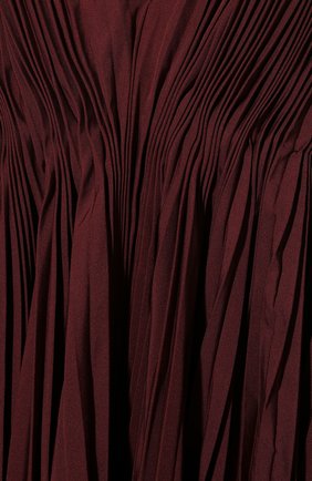 Женское плиссированное платье VALENTINO бордового цвета, арт. RB0VAME54H2 | Фото 5 (Случай: Вечерний; Длина Ж (юбки, платья, шорты): Мини; Рукава: Короткие; Материал внешний: Синтетический материал, Хлопок; Стили: Романтичный; Женское Кросс-КТ: Платье-одежда)