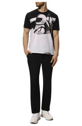 Мужская хлопковая футболка LIMITATO черно-белого цвета, арт. LE MANS/T-SHIRT | Фото 2 (Рукава: Короткие; Длина (для топов): Стандартные; Принт: С принтом; Материал внешний: Хлопок; Стили: Кэжуэл)