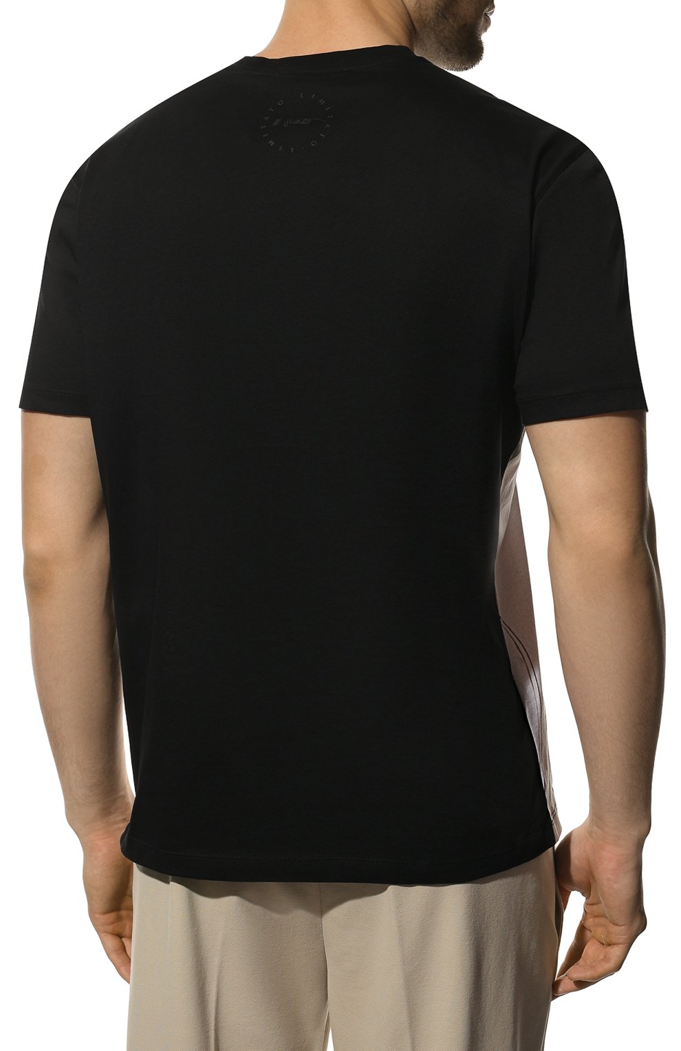 Мужская хлопковая футболка LIMITATO черно-белого цвета, арт. DRY MARTINI/T-SHIRT | Фото 4 (Рукава: Короткие; Длина (для топов): Стандартные; Принт: С принтом; Материал внешний: Хлопок; Стили: Кэжуэл)