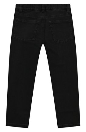 Детские джинсы IL GUFO черного цвета, арт. A22PL388JN021/10A-14A | Фото 2 (Материал внешний: Хлопок; Детали: Однотонный)
