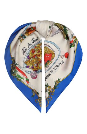 Женский шелковый платок DOLCE & GABBANA бежевого цвета, арт. FN090R/GDAWB | Фото 1 (Принт: С принтом; Материал: Текстиль, Шелк)