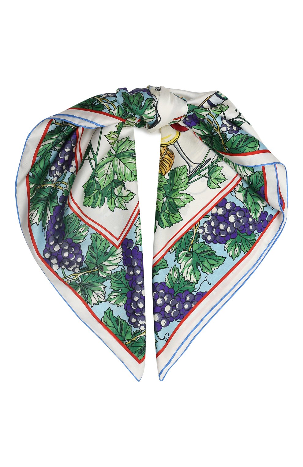 Женский шелковый платок DOLCE & GABBANA зеленого цвета, арт. FN090R/GDAWC | Фото 1 (Принт: С принтом; Материал: Текстиль, Шелк)