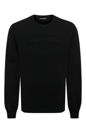 Мужской хлопковый свитшот DOLCE & GABBANA черного цвета по цене 72950 руб., арт. G90W6Z/G7C7X | Фото 1 Мужской хлопковый свитшот DOLCE & GABBANA черного цвета, арт. G90W6Z/G7C7X | Фото 1
