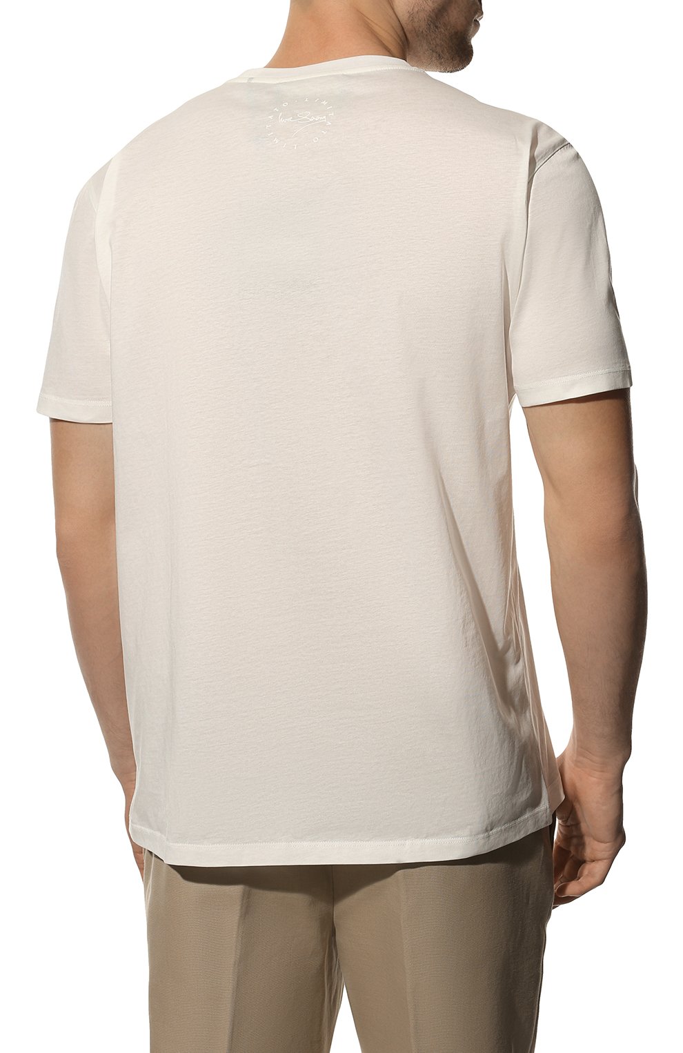 Мужская хлопковая футболка LIMITATO белого цвета, арт. HAPPY H0UR CLASSIC/T-SHIRT | Фото 4 (Рукава: Короткие; Длина (для топов): Стандартные; Стили: Гранж; Принт: С принтом; Материал внешний: Хлопок)