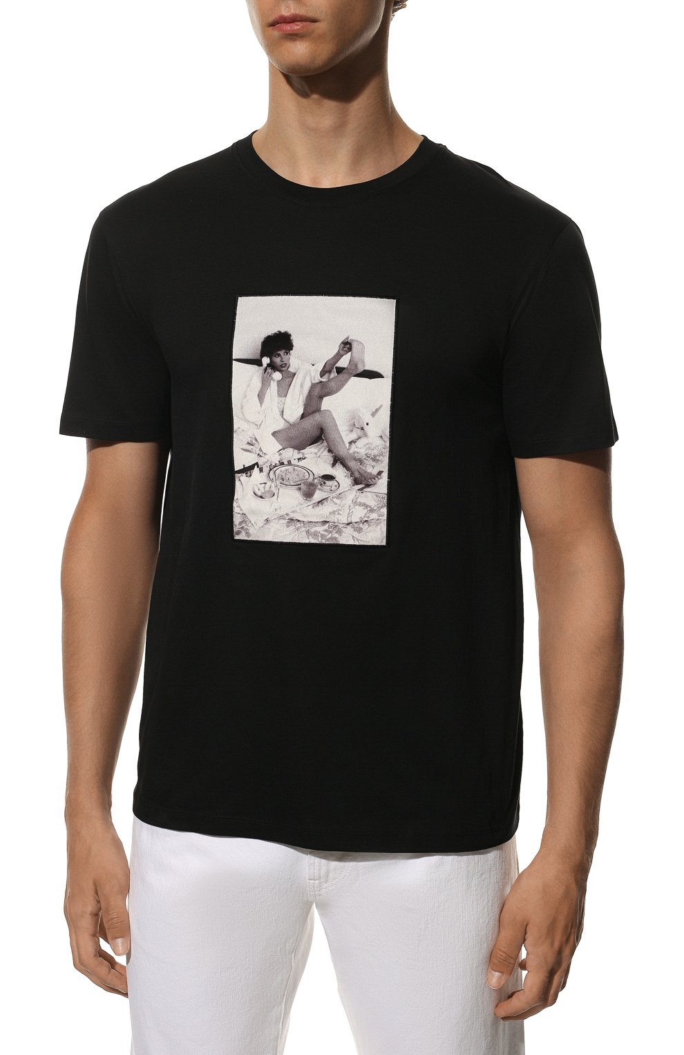 Мужская хлопковая футболка LIMITATO черного цвета, арт. HAPPY H0UR CLASSIC/T-SHIRT | Фото 3 (Рукава: Короткие; Длина (для топов): Стандартные; Стили: Гранж; Принт: С принтом; Материал внешний: Хлопок)